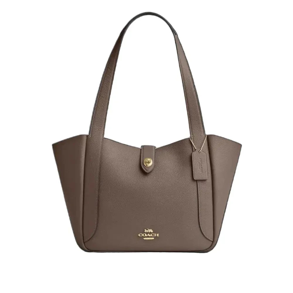 The Hadley Turnlock Tote Bag - Gold/Dark Stone